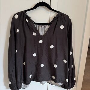 Cynthia Rowley Black and White Polka Dot Blouse